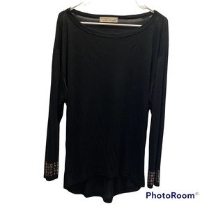 Vintage Havana long sleeve studded wrist black shirt, size M